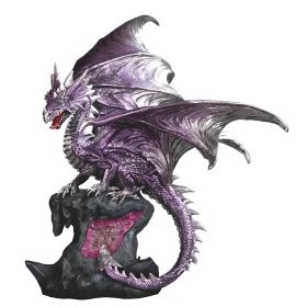 18"H LED Dragon on Rock Figurine Home Decor Gift